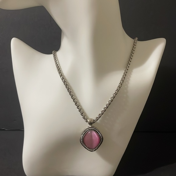 SILVER FOXTAIL CHAIN WITH 4 PENDANTS BUNDLE - Picture 5 of 11